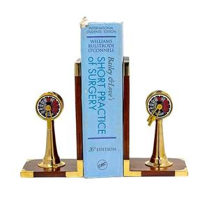 Luxury Gold Finish Pineapple <b>Bookends</b> Set Of 2 For Stylish Home Office And Bookshelf Decoration Accent Handcrafted From India - Product Image 1