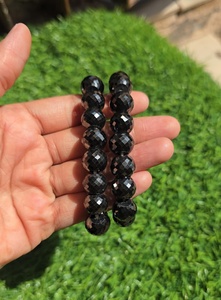 2 bracelets de 11,50 mm en moissanite noire ronde, faits à la main, à facettes - Product Image 4