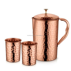 Jarra de cobre tradicional desechable hecha a mano de metal para agua Ayurveda beneficios para la salud características diseños personalizables - Product Image 1