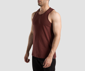 <b>Men</b> Boxy Cropped 220gsm 100% Cotton Custom Print Logo Summer <b>Singlet</b> Sleeveless Sleeve T-shirts Sport Gym Vest Tank Top <b>Men</b> - Product Image 3