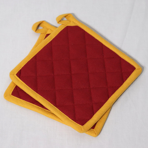 Porta ollas de algodón ecológico de color sólido al por mayor en India, apto para horno y lavavajillas, diseño moderno. - Product Image 6