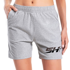 Shorts en molleton de coton pour femme à prix abordable, doux, respirants, avec taille élastique et cordon de serrage, décontractés, pour l'entraînement et le sport, avec poches - Product Image 1