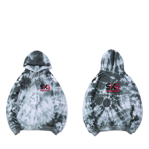 Sweat-shirt à capuche pour homme, tie-dye noir et blanc, veste à capuche, streetwear, logo personnalisé - Product Image 1