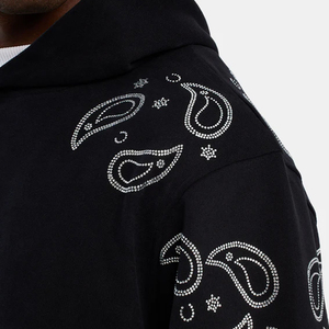 Wholesale <b>Bandana</b> Rhinestone Hoodie 100% Cotton Fleece Quick Dry Breathable Winter Streetwear Pullover Custom Logo Unisex <b>Men's</b> - Product Image 5