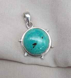 Colgante de Turquesa Azul, Plata de Ley 925, Joyería de Piedras Preciosas Naturales Hecha a Mano, Proveedor Mayorista - Product Image 1