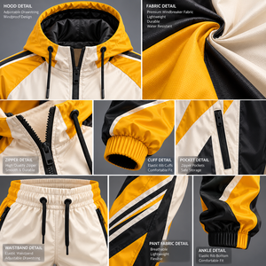Conjunto Deportivo Personalizado Cortavientos para Hombre, Chaqueta y Pantalones Ligeros e Impermeables para Correr, Ropa Deportiva para Exteriores - Product Image 6