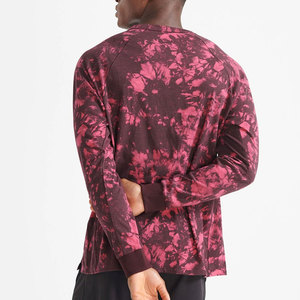 <b>Men's</b> <b>Tie</b>-Dye Raglan Sleeve Long Sleeve T-Shirt O-Neck Knitted Casual Wear Regular Fit Pattern Print Red <b>Black</b> - Product Image 2