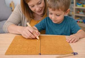 Tablero de Trazado del Alfabeto de Madera de la A a la Z, Juguete para el Aprendizaje en el Aula, Tablero de Trazado del Alfabeto ABC para la Educación Temprana de los Niños - Product Image 4