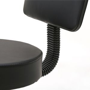 Sgabello Regolabile in Plastica per Salone, Forma Rotonda con Schienale, Colore Nero - Product Image 2