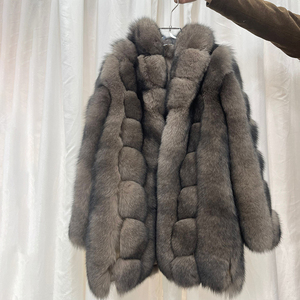Manteau en fourrure de renard véritable pour homme et femme, prix bas, sur mesure, fourrure de renard naturelle longue pour femme - Product Image 3