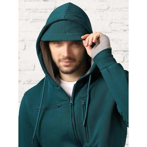 Sweat à capuche unisexe personnalisé avec fermeture éclair intégrale, coupe-vent vierge pour homme, veste à capuche zippée pour homme - Product Image 6