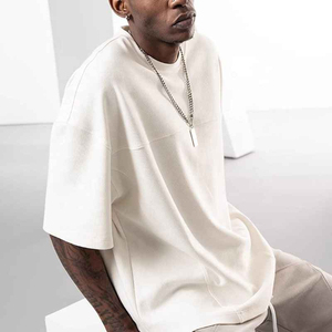 T-shirts 100% coton à col rond pour hommes, haute qualité, grande taille, jersey court tricoté, imprimé numérique, respirant, surdimensionné, 200g, style streetwear - Product Image 3