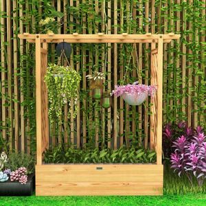 <b>Raised</b> Garden Bed with Trellis for Climbing Plants Flower Pots & <b>Planters</b> Hanging Pot Display - Product Image 2