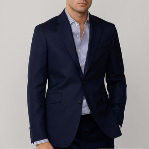 ODM Custom Men's Suits Single Breasted Formal Slim Fit Business <b>Blazer</b> Anti-Wrinkle Anti-Pilling Breathable Polyester/Cotton - Product Image 4