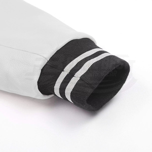 New Arrival Winter Solid Black <b>White</b> Color Personalized Lettermen Varsity Baseball <b>Jacket</b> Stand Collar OEM Service Low MOQ - Product Image 6