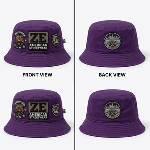 Premium 280 GSM Cotton Twill Men Bucket <b>Hat</b> <b>Purple</b> Custom Embroidered Woven Patch Printed Logo Outdoor Streetwear Cap - Product Image 1