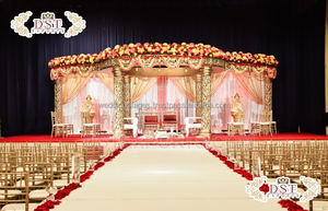 Mandap à double poteau de style Maharaja pour les mariages sri-lankais, luxueux mandap Rajwada pour les mariages, fabricant de mandap Rajwada pour les mariages - Product Image 6