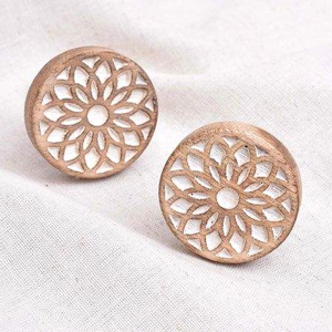 Perillas Clásicas de Madera Pulida para Gabinetes y Cajones, Forma Redonda, Multifuncionales para el Hogar y la Cocina, por Blossom Craft India - Product Image 1