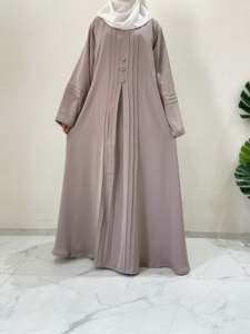 Vestido Abaya de Alta Calidad, Lujoso, de Chifón Bordado, Modesto, Largo hasta el Suelo, para Mujer, con Hiyab a Juego, Hecho a Mano, para Ramadán, Oración y Fiestas - Product Image 4