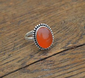Carnelian Gemstone <b>Ring</b> 925 <b>Silver</b> Handmade <b>Statement</b> handmade <b>Ring</b> for Women Birthday Anniversary Gift <b>Ring</b> For Her - Product Image 2