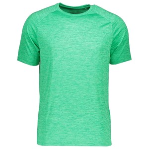 T-shirt en jersey de polyester à manches courtes vert uni pour homme, col rond, coupe classique, décontracté, séchage rapide, idéal pour la gym - Product Image 1