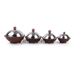 Gold Plated Finishing Candy <b>Pot</b> Dish Stainless Steel <b>Lid</b> And Base Rounded Serving <b>Pot</b> For Dates Nuts Serving <b>Pot</b> Supplier - Product Image 2