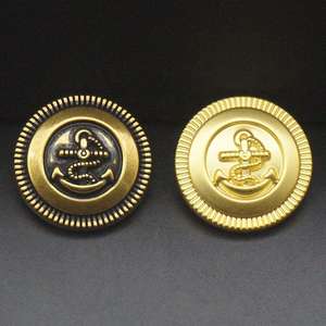 Boutons de blazer ronds polis en alliage de zinc sans nickel, écologiques, pour accessoires vestimentaires - Product Image 1