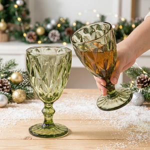 Luxury Vintage Engraved Crystal Red <b>Wine</b> Glass <b>Goblet</b> for Home Bar Hotel and Wedding Party - Product Image 1
