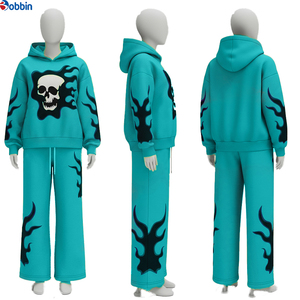 Conjunto Deportivo para Hombre, Estilo Nuevo, Unisex, Azul, con Capucha, Manga Larga, Estampado por Sublimación, Corte Holgado, Informal, para Otoño - Product Image 5