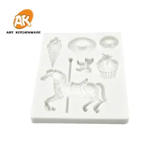 AK troyano-Molde de silicona para hornear pasteles, Donut, helado, Fondant de silicona, herramientas de decoración de pasteles