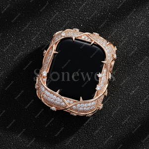 Esfera de dos tonos Bling Automático Mecánico Iced Out Unisex Moissanite Diamond Watch Tester Pass Caja original incluida - Product Image 5