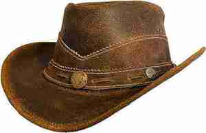 Chapeau de cowboy en cuir véritable pour homme avec un design western classique, idéal pour le rodéo, les tenues de ranch et le style country - Product Image 5