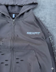 Hoodies les plus vendus en gros, streetwear, fabricant de premier plan, impression de logos, hoodies zippés effet vieilli - Product Image 5