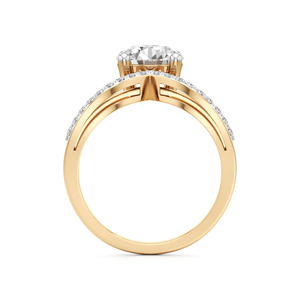 แหวนหมั้นเพชรทรงกลมทองคำ 18K สำหรับผู้หญิง สไตล์คลาสสิก - Product Image 4