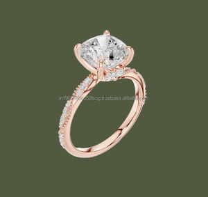 Anillo de compromiso de moissanita de oro de 14 quilates con joyas de pizarra para novia - Product Image 1