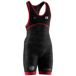 Combinaison de lutte pour hommes, ajustée, en spandex et polyester, impression par sublimation, logo sur le devant, vêtements d'arts martiaux pour adultes, extensible, séchage rapide - Product Image 3