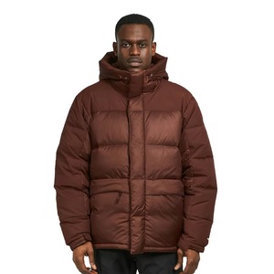 Veste matelassée marron foncé personnalisée pour homme, vente en gros, manteau chaud rembourré à capuche, vêtements d'extérieur d'hiver pour homme, OEM Premium - Product Image 5
