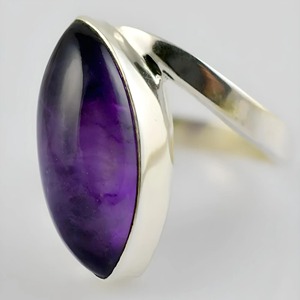 Amethyst <b>Ring</b> gemstone Handmade 925 Sterling <b>Silver</b> Bezel Setting <b>Statement</b> Promise <b>ring</b> for Women Purple Pear Shape Gemstone - Product Image 1