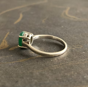 925 Sterling <b>Silver</b> Natural Green <b>Emerald</b> <b>Ring</b> Oval Cabochon Luxury Design <b>Ring</b> Handmade Fine Jewelry for Wedding Party Wear - Product Image 5