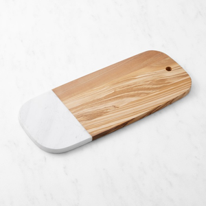 Planche à découper en bois d'acacia et marbre, cadeaux pour la maison, planches à fromage en marbre et bois, plateau à charcuterie en bois et marbre, ensemble cadeau - Product Image 5