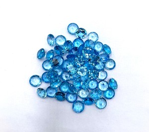 Topacio Azul Suizo Natural de 8mm, Corte Redondo Facetado, Piedra Preciosa para Joyería, Piedra Calibrada Suelta, Precio al por Mayor, Suministro a Granel - Product Image 3