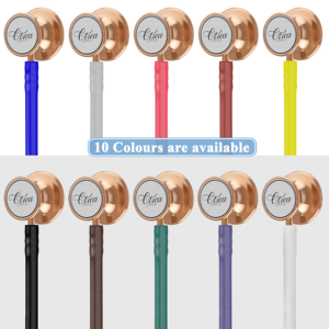 Estetoscopio de cardiología de doble cabezal OTICA SH-001 con acabado dorado manual y 5 años de garantía para auscultación clínica avanzada - Product Image 3