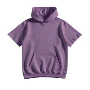 <b>Hoodie</b> Sweatshirt Pullover <b>Short</b> <b>Sleeve</b> Breathable Eco-Friendly Fabric Pocket Design Front Logo - Product Image 2