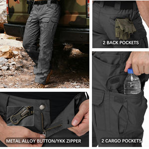 Pantalones de senderismo para hombre, ligeros, de secado rápido, elásticos, con bolsillos tipo cargo, resistentes al agua, para pesca, trabajo al aire libre - Product Image 6