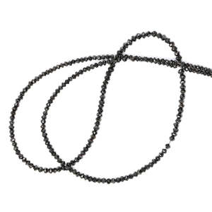 Perles Rondelles Facettées à la Main en Diamant Noir Naturel, 1,5 mm-2,3 mm, 15 Pouces, Micro-Coupées pour la Fabrication de Bijoux Fins - Product Image 5