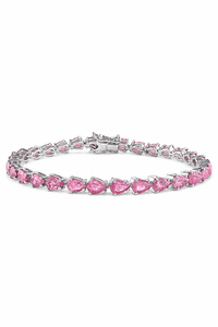 Pulsera de Lujo con Zafiro Rosa para Regalo de Boda en Plata de Ley 92.5 KLSB20367 - Product Image 1
