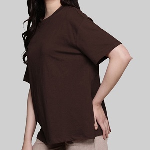 Camiseta de Verano de Algodón para Mujer, de Última Moda, Manga Corta, Corte Ajustado, Transpirable, Ecológica, Lisa, Informal - Product Image 3