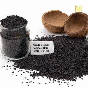 Carbón Activado de Cáscara de Coco con Alto Contenido de Yodo 1200, 99% de Pureza, Vitronexa, para Tratamiento y Filtración de Agua, Precio al por Mayor, India - Product Image 1