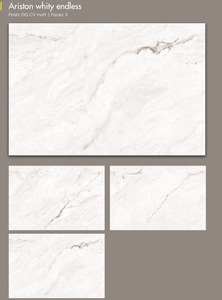 Carrelage pour sol et mur en marbre blanc cassé 1200x1800, dalle en porcelaine grand format, surface décorative intérieure - Product Image 2