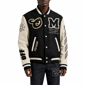 Factory Price Custom Women's 100% <b>Wool</b> Chenille Embroidery Letterman Baseball Varsity Cropped Jacket Streetwear Style - Product Image 1